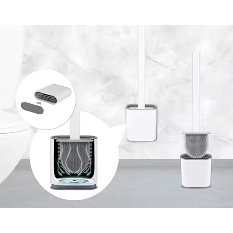 Escova Sanitária de Silicone para Vaso Sanitário Banheiro com Suporte