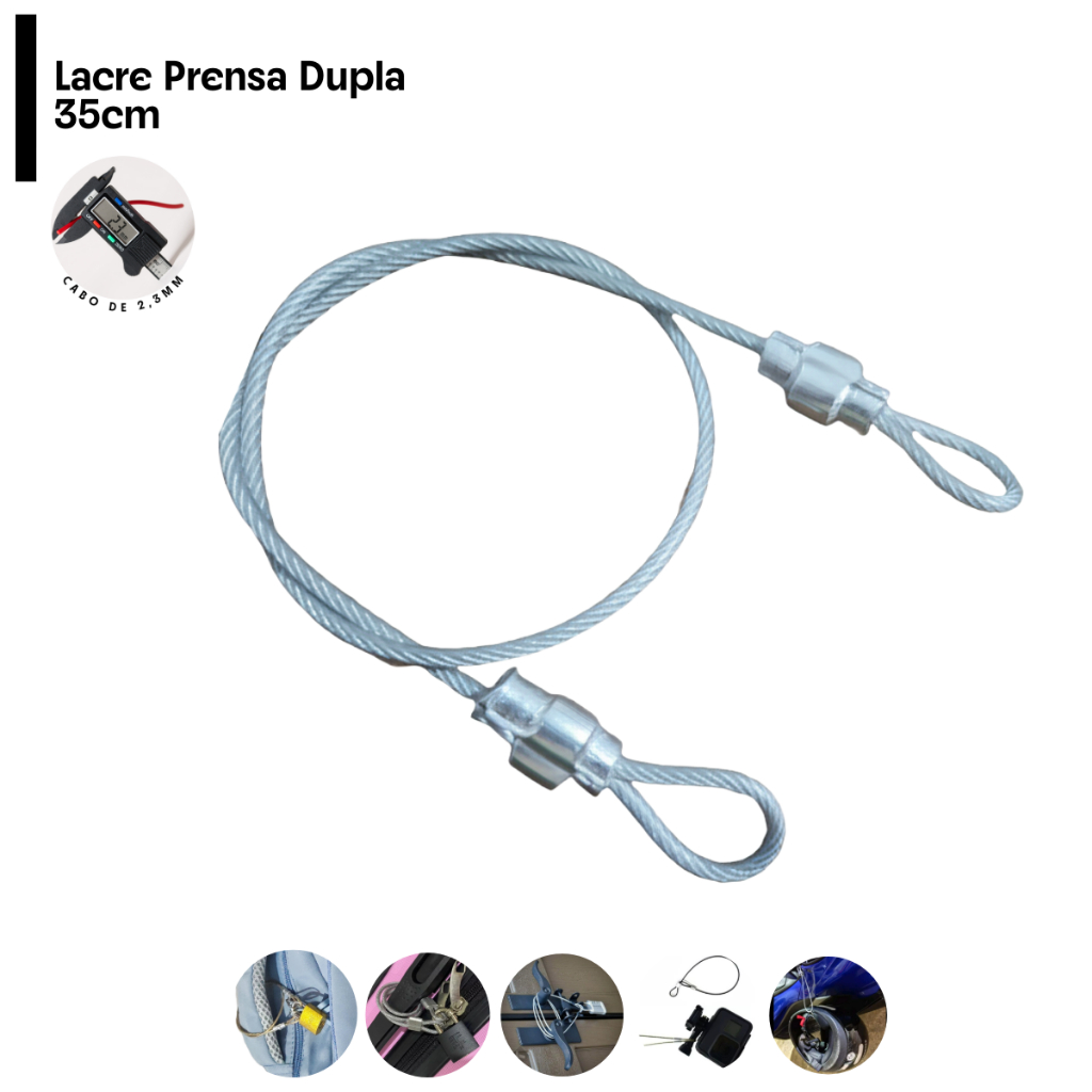 Lacre de Segurança em Cabo de Aço Revestido Multiso Anti Furto