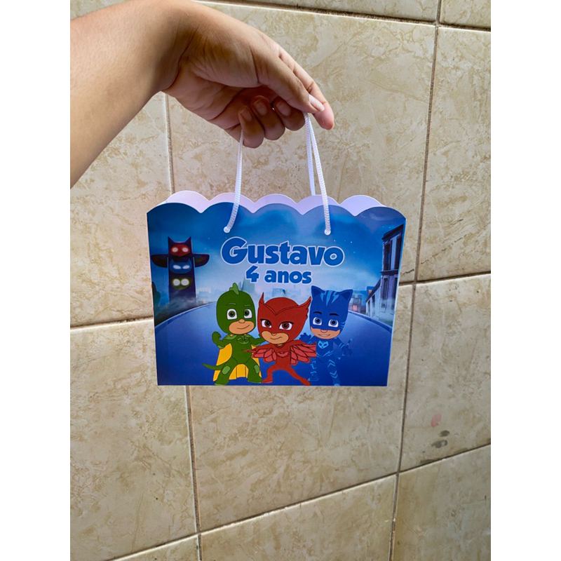 Sacola Surpresa Pj Masks Personalizada/Lembrancinhas/Festa Infantil/Aniversário/Sacolinhas