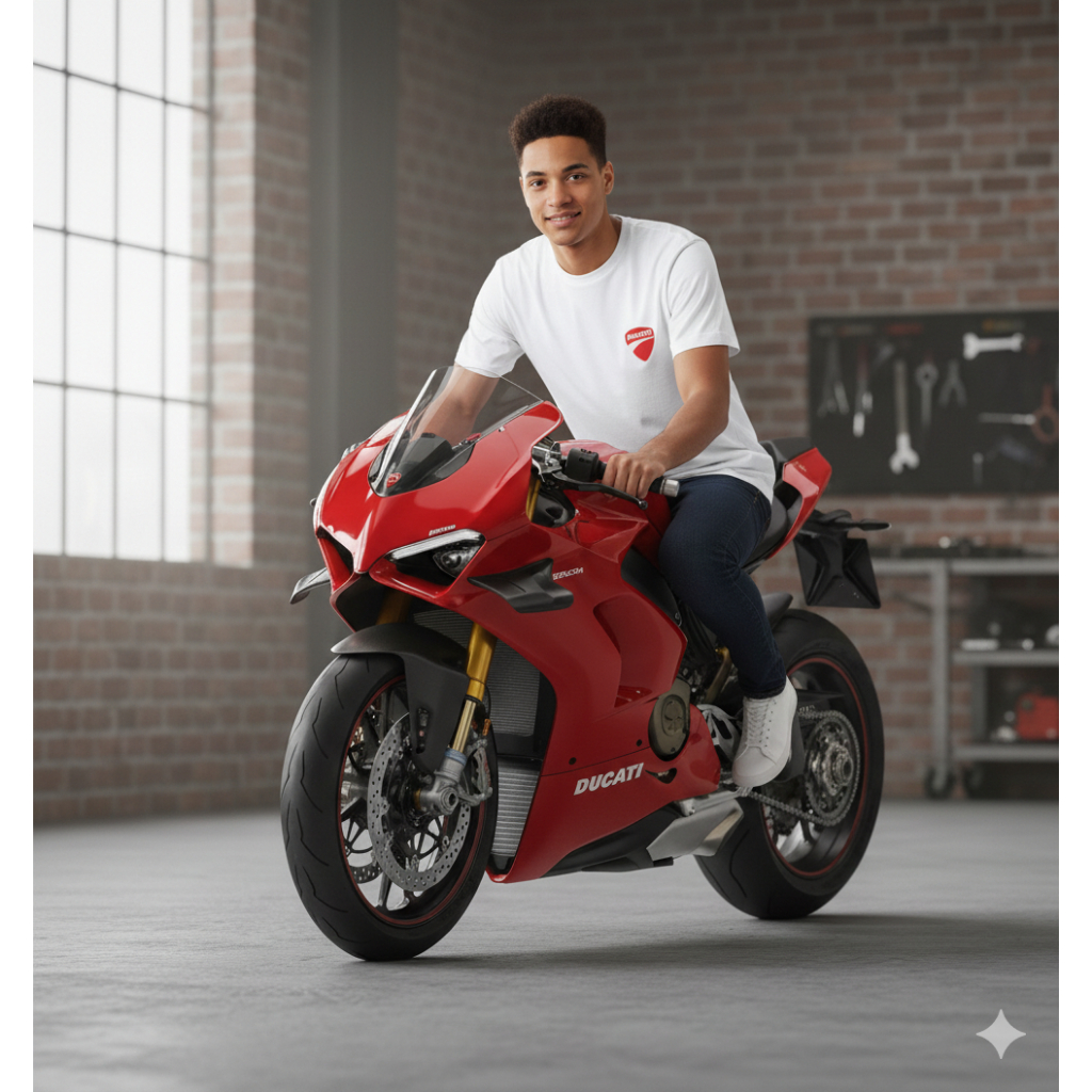 Camiseta Masculina Ducati Vermelha Moto GP Casual Algodão Premium