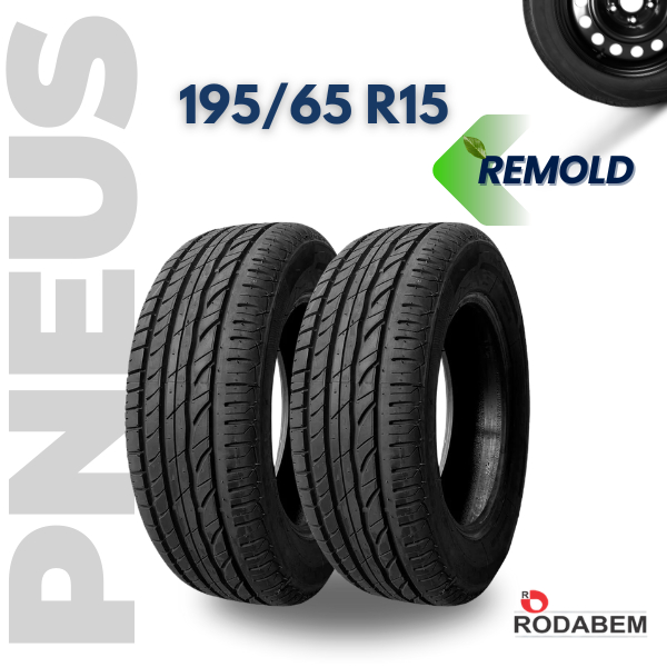 Par Pneu 195/65 R15 Aro 15 Remold + Garantia 2 unidades