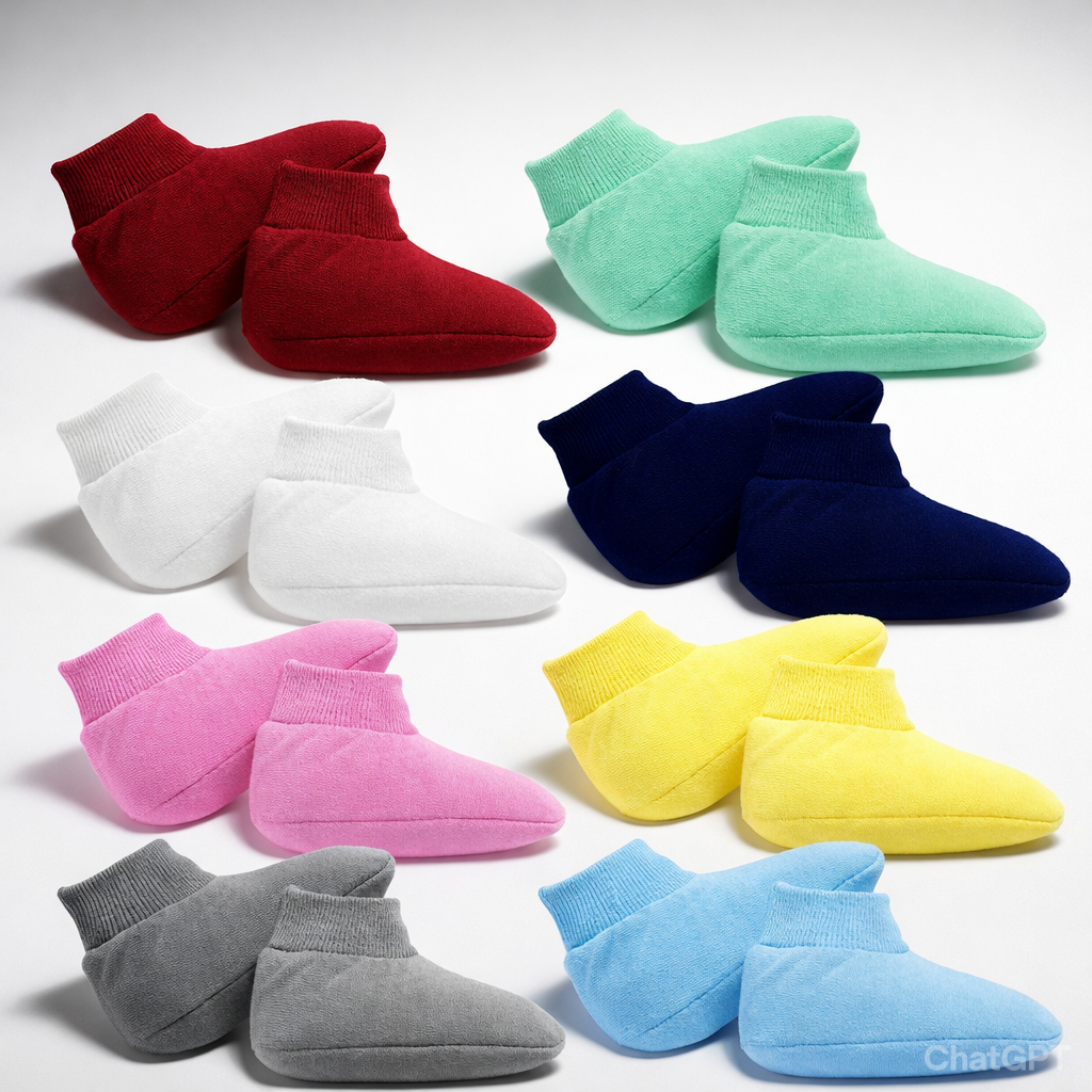 Kit 2/4/6 Pares de Sapatinhos Bebê Recém Nascido Maternidade em Malha de Algodão Natural