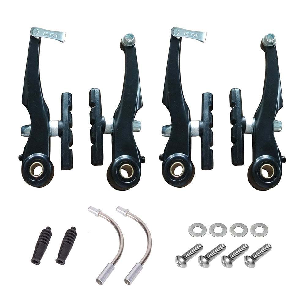 Freio v-brake alumínio bike preto orbital sapata 60mm gta p/ bicicleta aro 16 20 24 26 29 jogo 4 peças