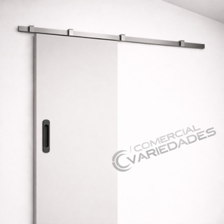 Kit para Porta de Correr Trilho Alumínio bipartido 1,20MT,1,4MT, 1,5MT ,1,6MT, 1,8MT, 2,0MT,2,4MT COM PUXADOR PRETO em Oferta na Shopee