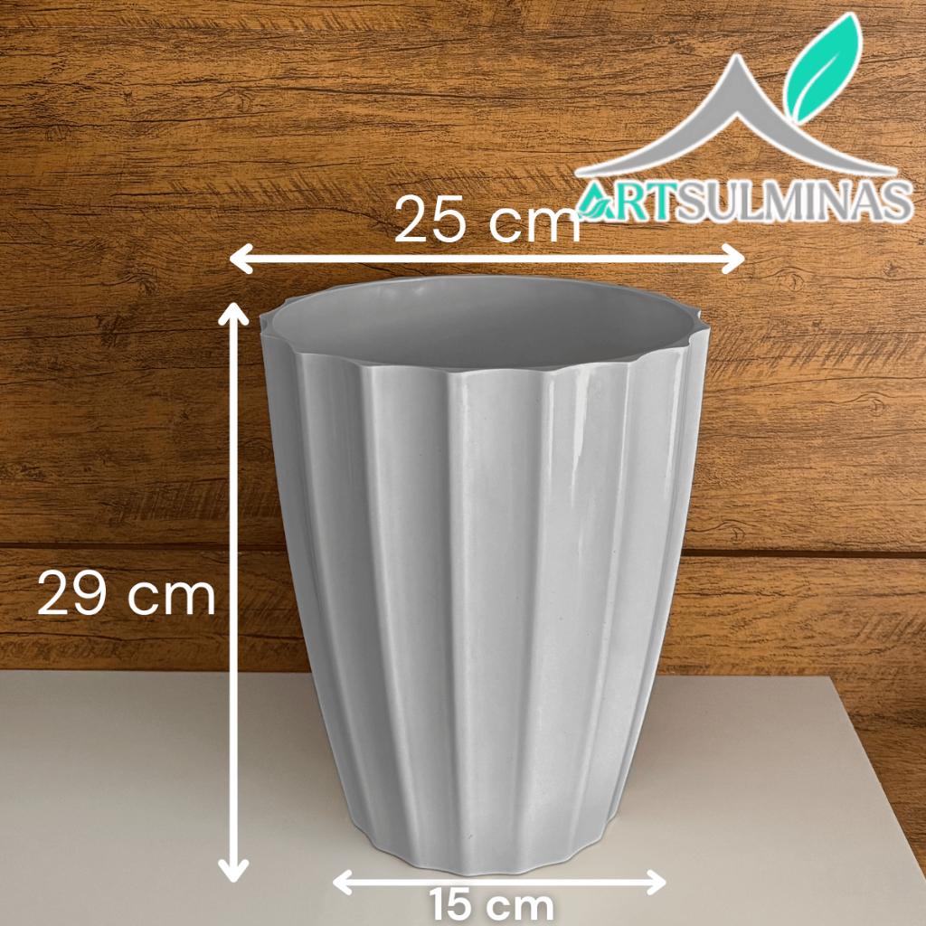 Vaso cachepot de plantas para flores artificial natural 29 cm decorativo ideal para mesa sala casa