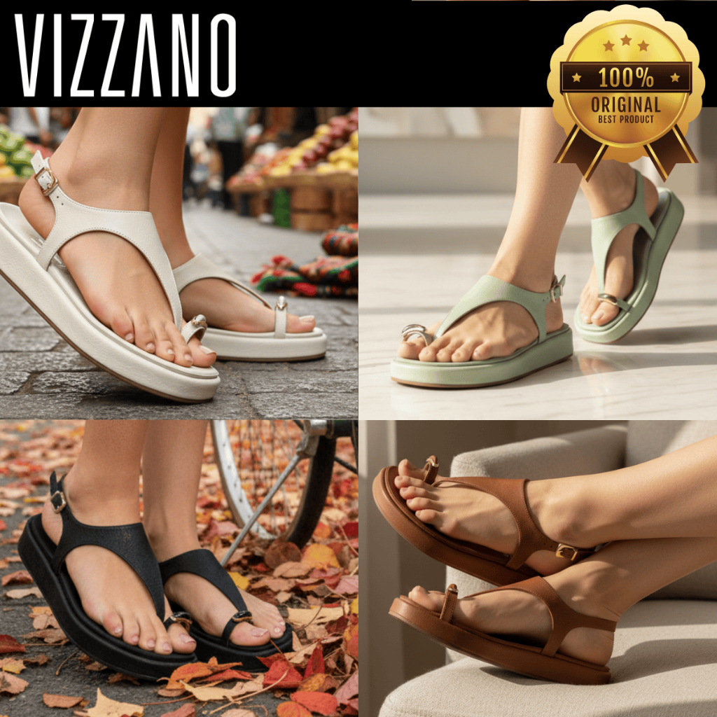 Sandália Vizzano Feminina Papete Flatform Dedo Confortável Anel Fivela 6506127 Original