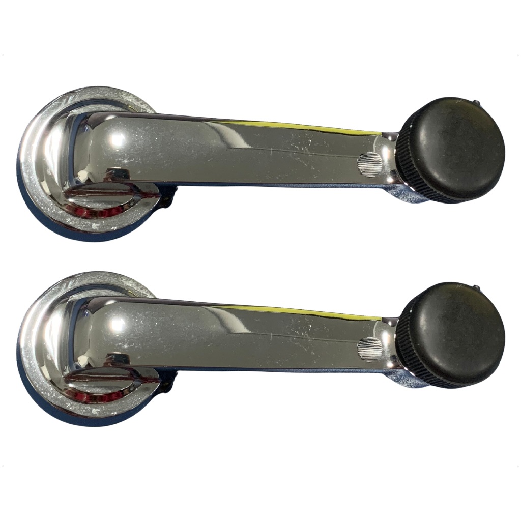 02 Manivela Regulagem Vidro Manual Porta Antimônio Para Ford F100 Prateado