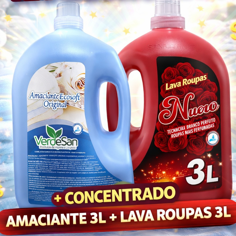 Lava Roupas Líquido 3l Concentrado + Amaciante Original 3L em Oferta na Shopee