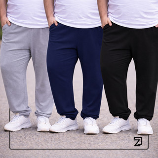 Kit 3 Calça Moletom com Punho Plus Size Masculina do G1 ao G5