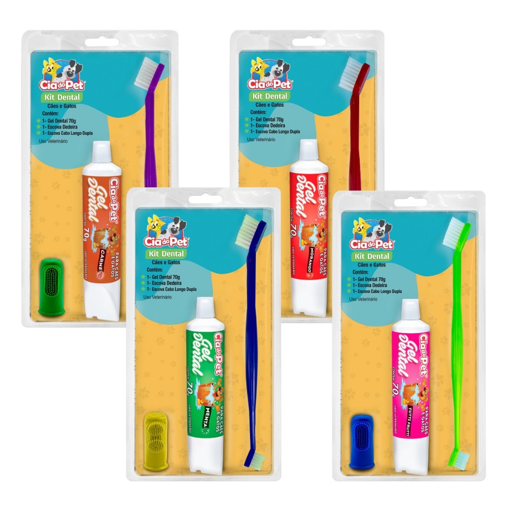 Kit Dental para Cães e Gatos Cia do Pet para Higiene Bucal