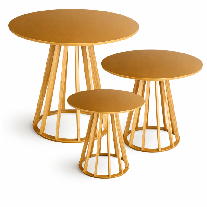 Trio de Mesa Ripada Cônica Pegue e Monte Festa Aniversário Evento