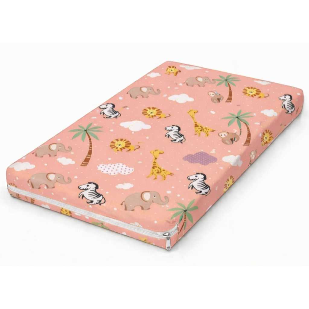 Capa para colchão de mini berço 90cm x 40cm com ziper tecido algodão Estampado