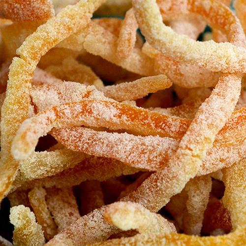 Casca Casquinha De Laranja Cristalizada Em Tiras