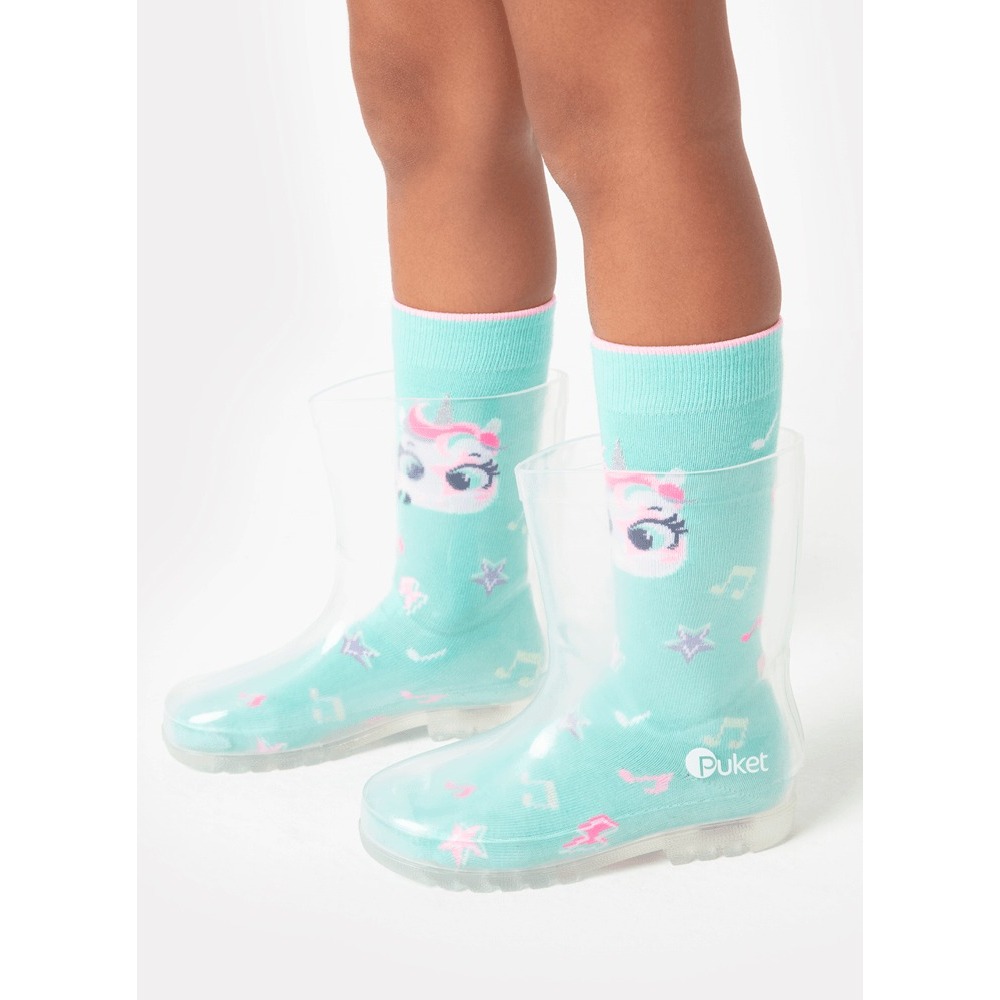 Galocha Transparente Com LED Unissex Kids Puket