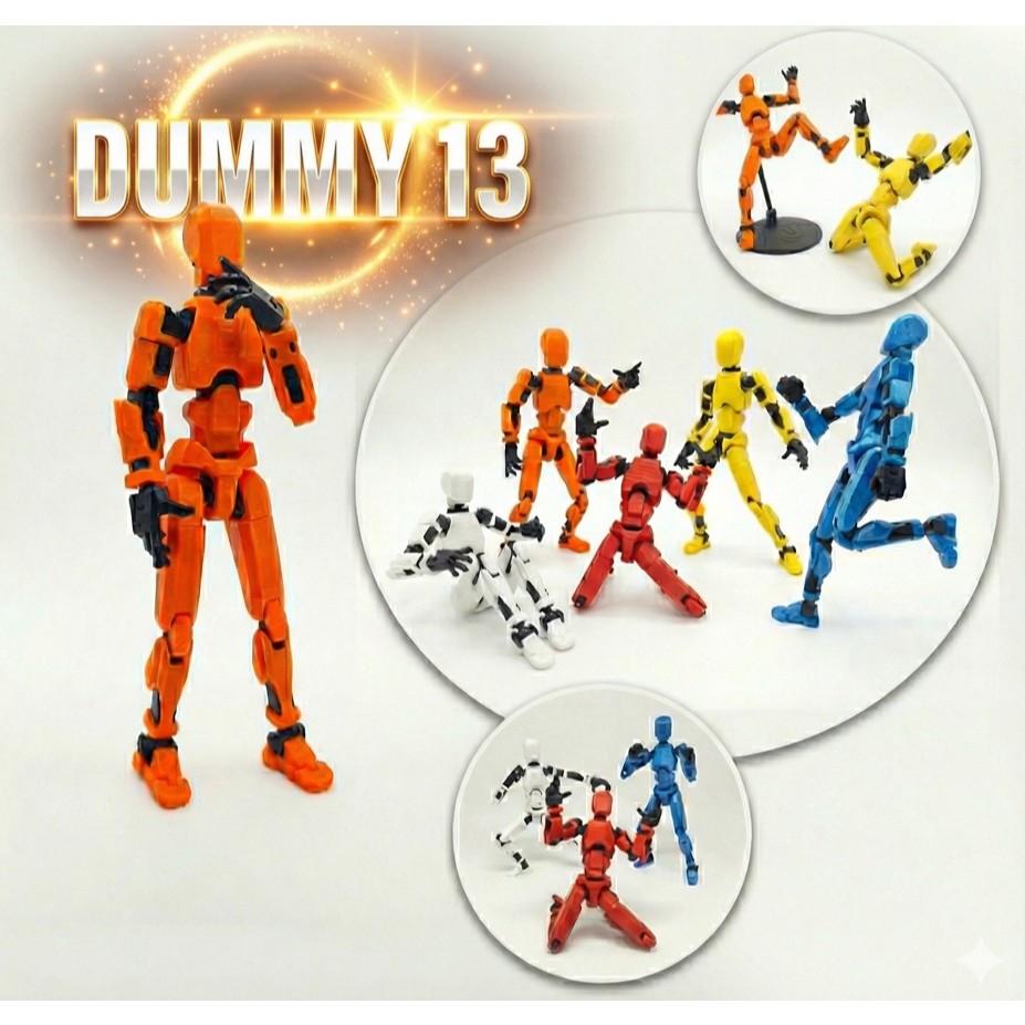 Brinquedo para Meninos e Meninas Dummy 13 – Action Figure 13cm Articulável + Kit Armas Brinde