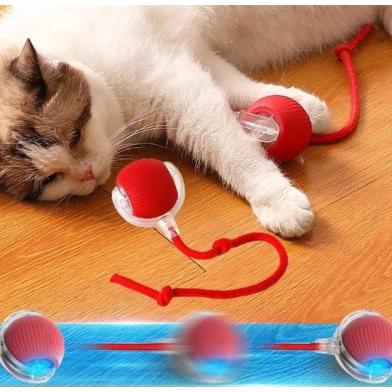 Brinquedos Inteligentes Para Gatos Bola De Rolamento Automática Cauda Falsa Recarregável Elétrico