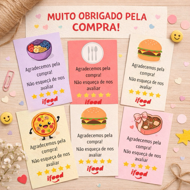 Mini TAG - Cartão Agradecimento ao Cliente para IFOOD - excelente qualidade