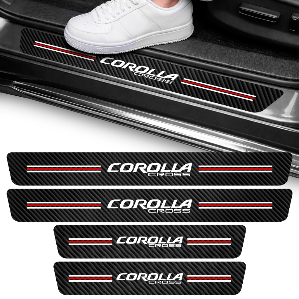 Kit Soleira Vinil Adesivo Proteção Corolla Cross Porta Carro