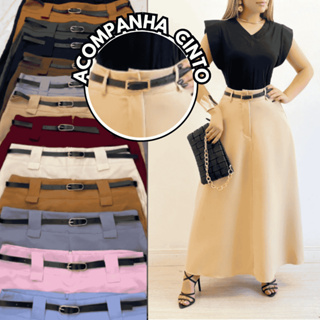 Saia Longa Alfaiataria Rodada Social Moda Evangélica Promoção Entrega Rápida em Oferta na Shopee