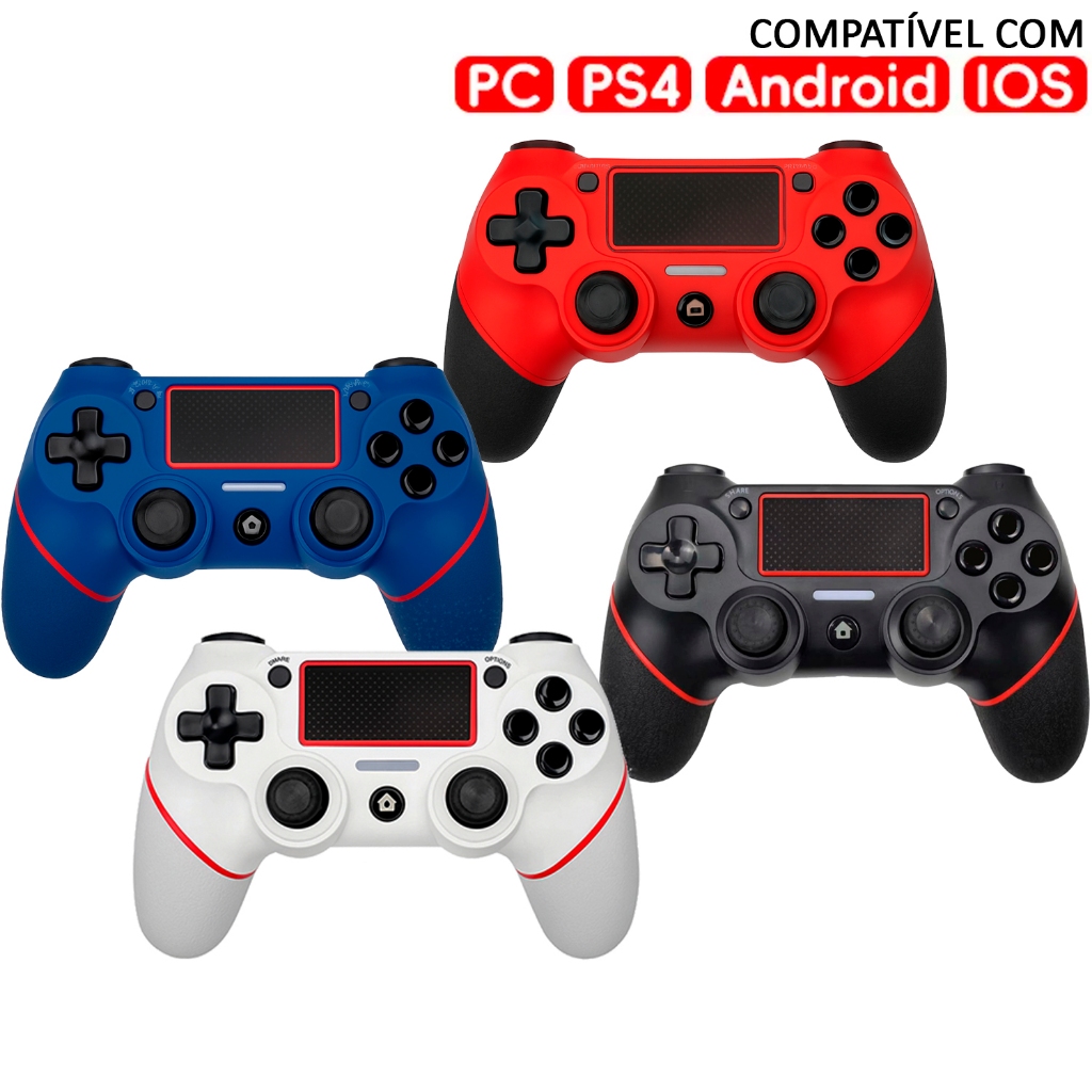 Controle compatível com Ps4 sem fio joystick com cabo carregável em Oferta na Shopee