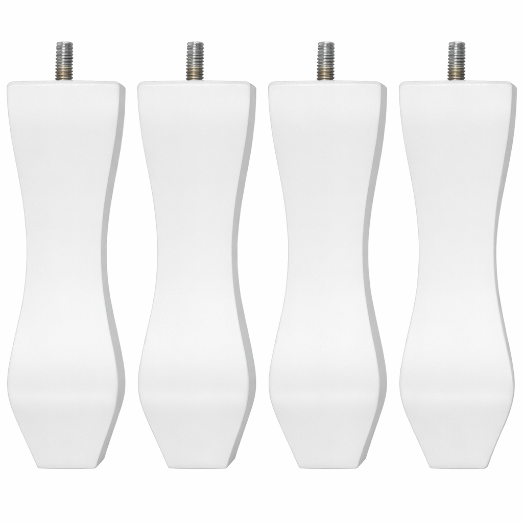 Kit Com 4 Pés Retrô Vintage Branco Em Madeira Eucalipto em Oferta na Shopee