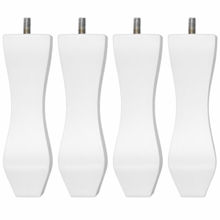 Kit Com 4 Pés Retrô Vintage Branco Em Madeira Eucalipto em Oferta na Shopee