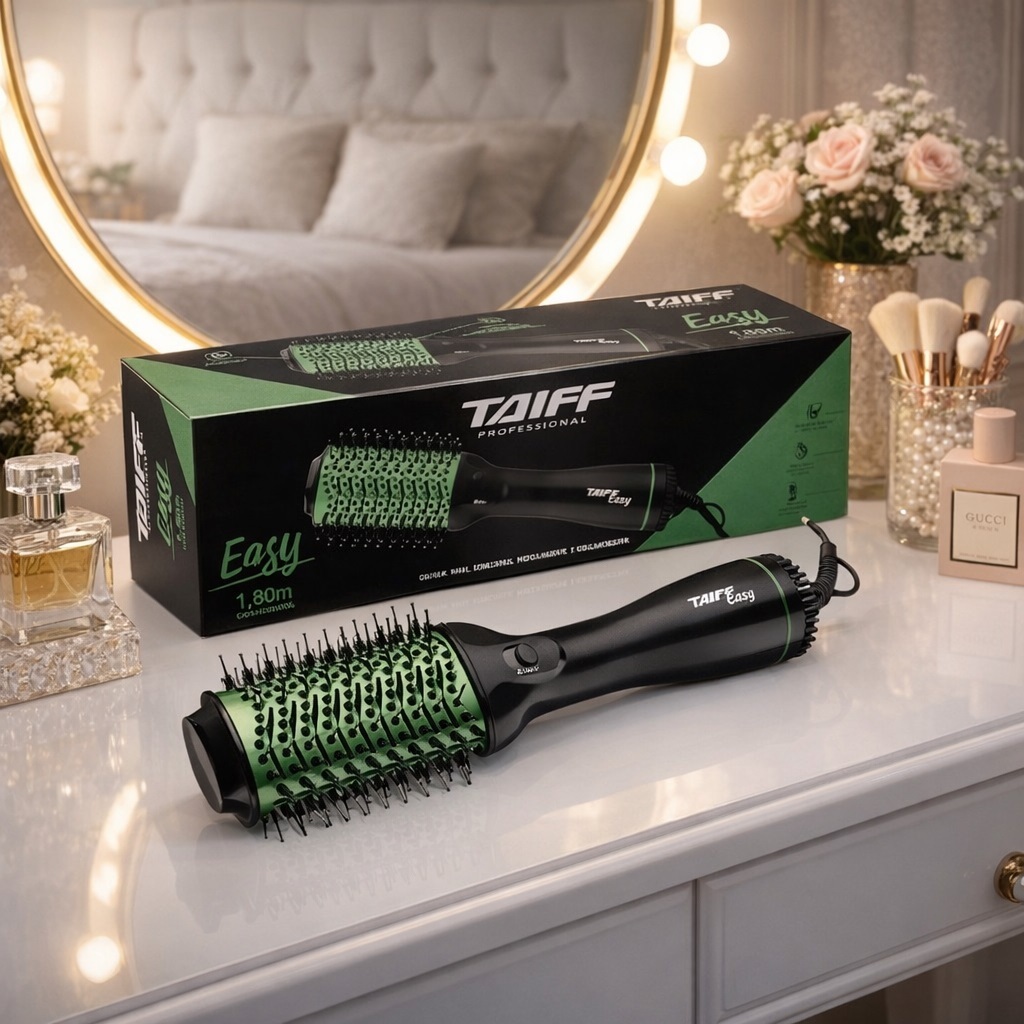 Escova Secadora Taiff Easy Oval 1200W com Cerdas de Nylon - Verde - 110V em Oferta na Shopee
