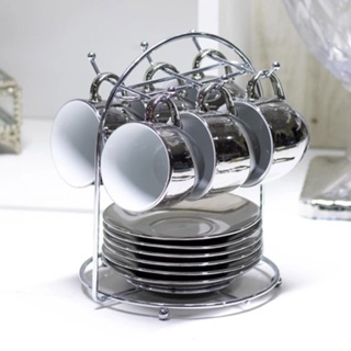 Suporte Porta Xícaras De Café E Pires 6 Ganchos De Mesa em Oferta na Shopee