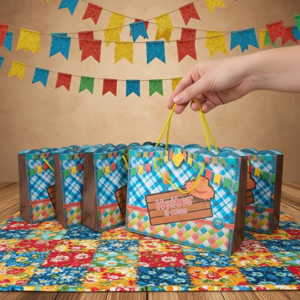 Kit Sacolinhas Personalizadas (Festa Junina Menino)