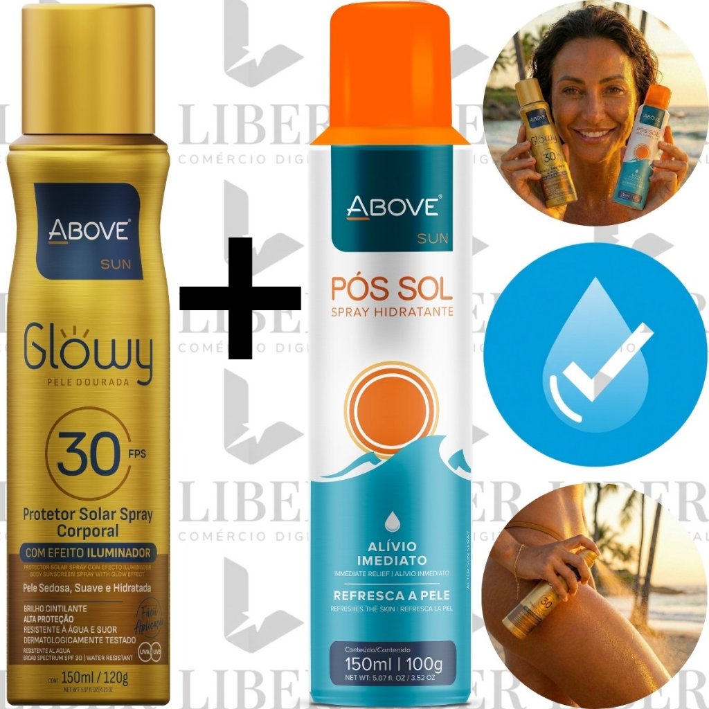 Kit Protetor Solar Iluminador Corporal Glowy Above FPS 30 + Pós Sol