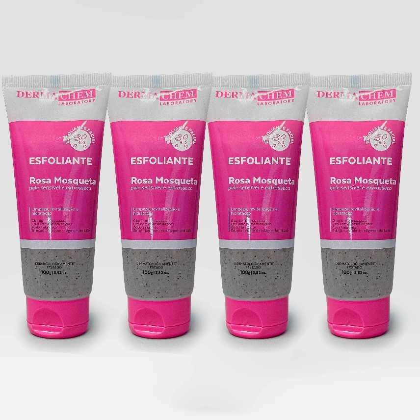Kits Gel Esfoliante Rosa Mosqueta 100ml Dermachem em Oferta na Shopee