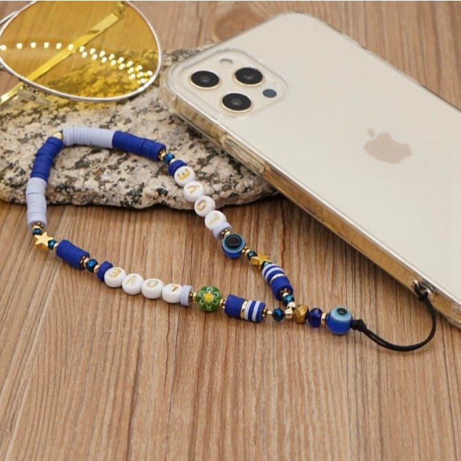 Miçangas & Phone Straps，Olho Grego，Salva-Celular Para Femininos em Oferta na Shopee