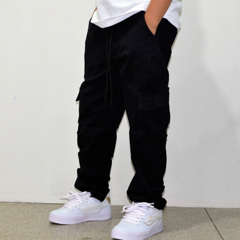 Calça Cargo sarja e jeans infantil-Juvenil c/elástico e cordão em Oferta na Shopee