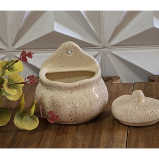 Saleiro p ceramica pintado a mão em Oferta na Shopee