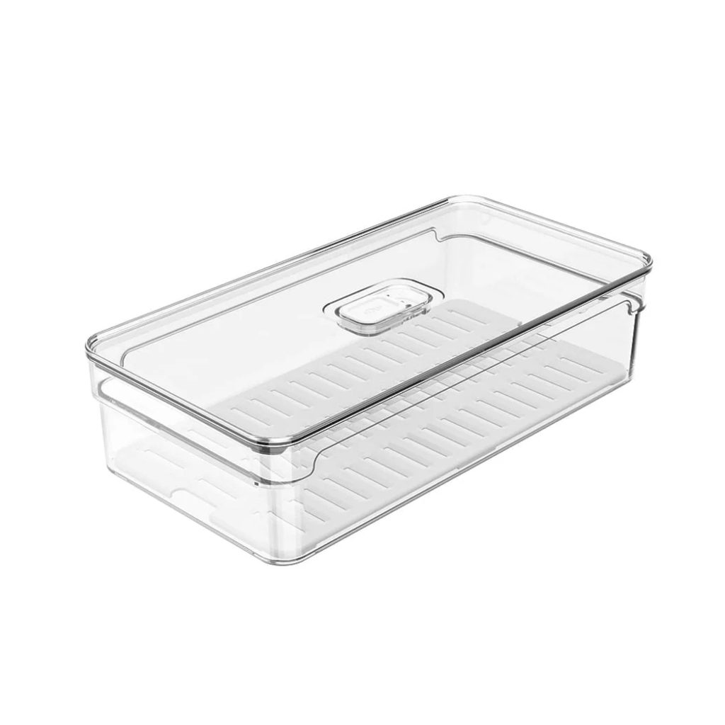 Organizador de Geladeira 2,8 OU com Tampa Grade Transparente Clear Fresh