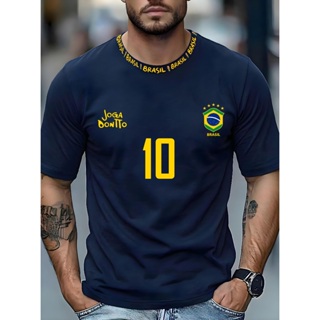 Camiseta Masculina Brasil 10 Street Wear Esportiva 100% algodão Plus Size em Oferta na Shopee