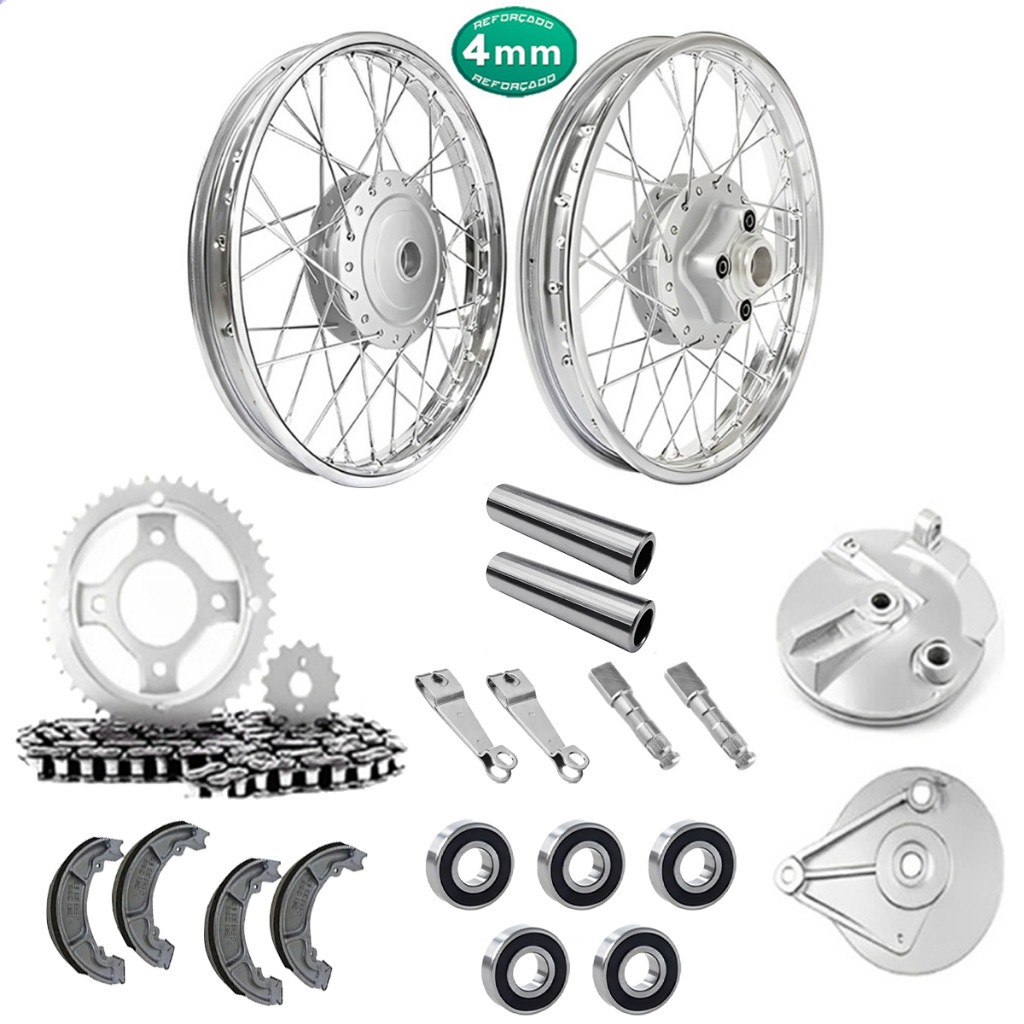 Par Aro Roda Raio 4mm Titan 125 00/04 Fan 125 05/08 Freio Espelhos Pneus Relação Espelho Rolamentos