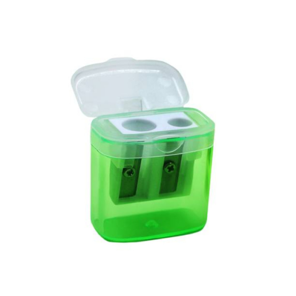 Apontador Duplo Cestinha Com Deposito Lixeira Escolar em Oferta na Shopee