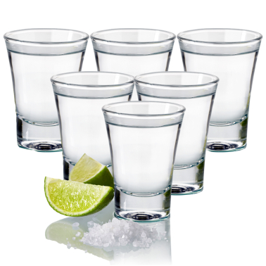 Kit 6 Copos Dose Vidro Safira Shot 60ml Bebidas Balada Cachaça Tequila Pinga Bar Restaurante