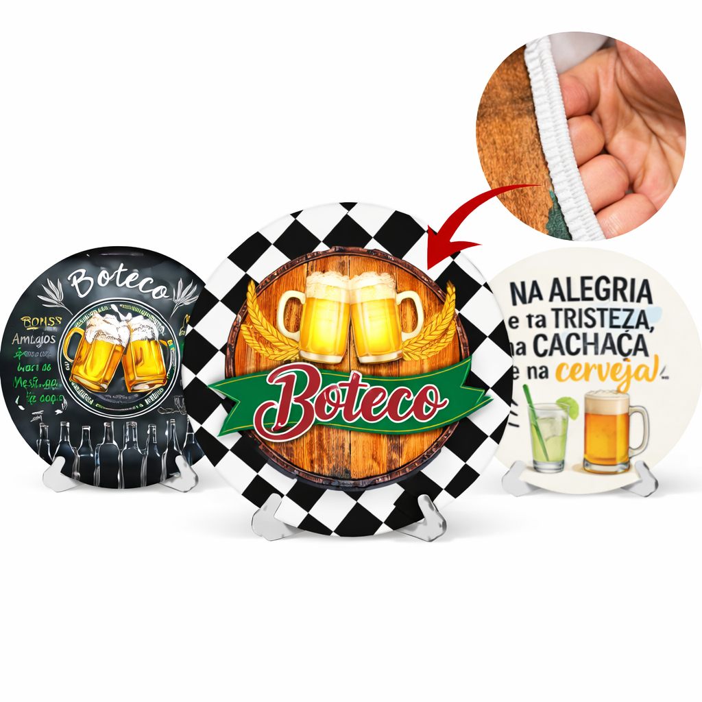 Capa Painel Redondo Mesa Boteco Bar Churrasco Sublimado C/ Elástico 50×50Cm