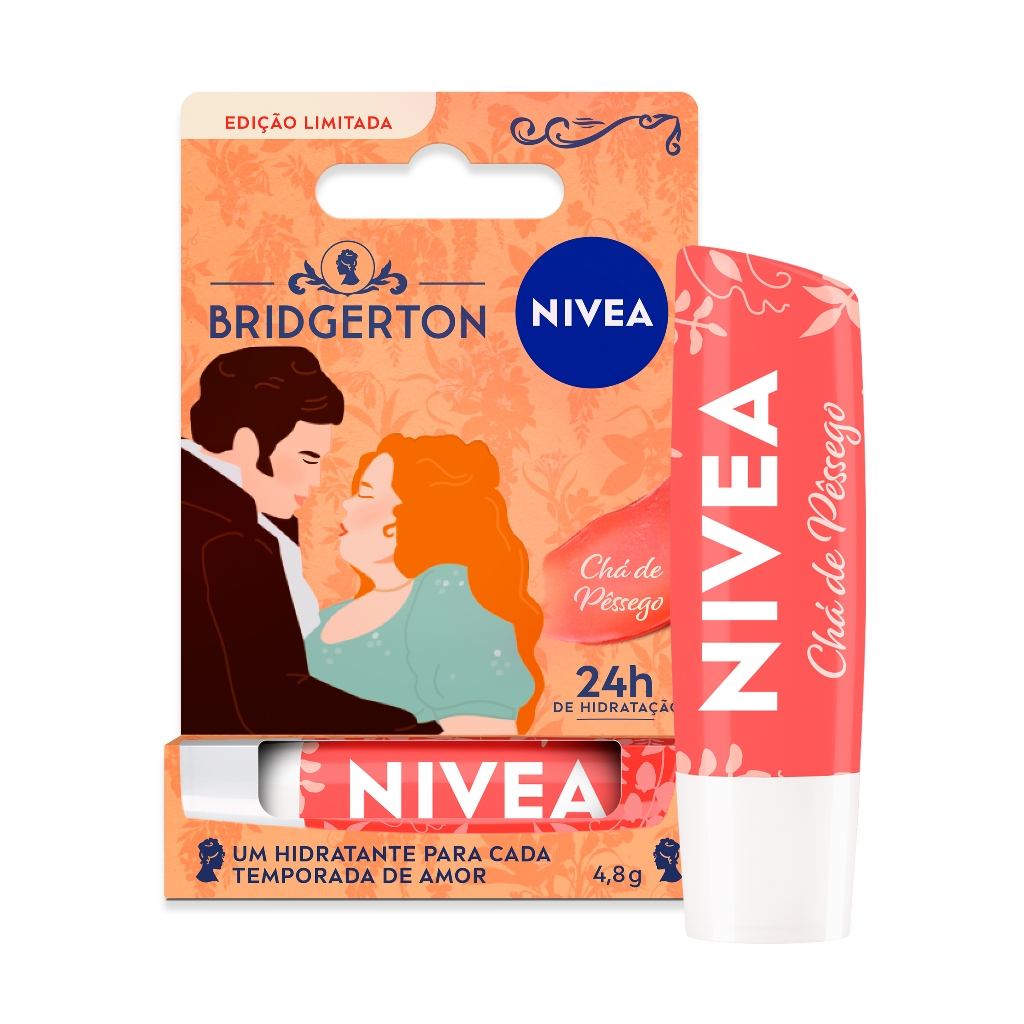 NIVEA Hidratante Labial Chá de Pêssego Edição Limitada Bridgerton 4,8g BBB 26