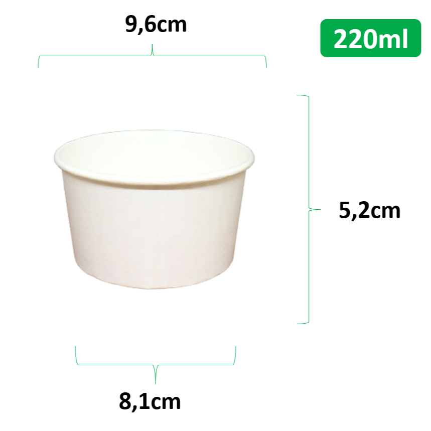 Pote de Papel Biodegradável 220ml - Kit 200 unidades — imagem 2 de 2