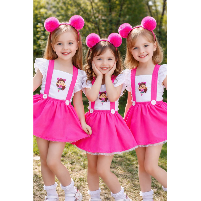 jardineira Romper maria clara e JP estilo gode