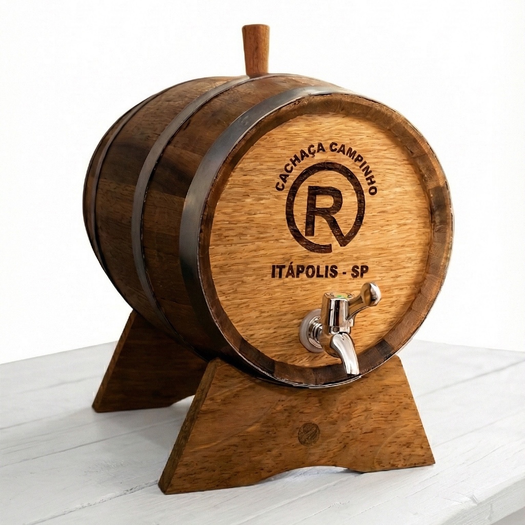 Barril de Madeira Umburana Rústico 5 Litros com Torneira Premium em ABS Linha Especial