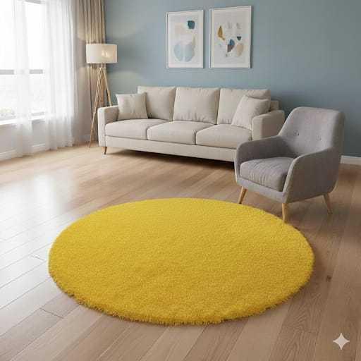 Tapete Redondo 1,30 De Diametro felpudo varias cores em Oferta na Shopee