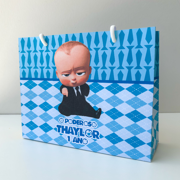 Sacolinha Sacola Personalizada | Chá de bebe | Lembrancinha Poderoso Chefinho 2