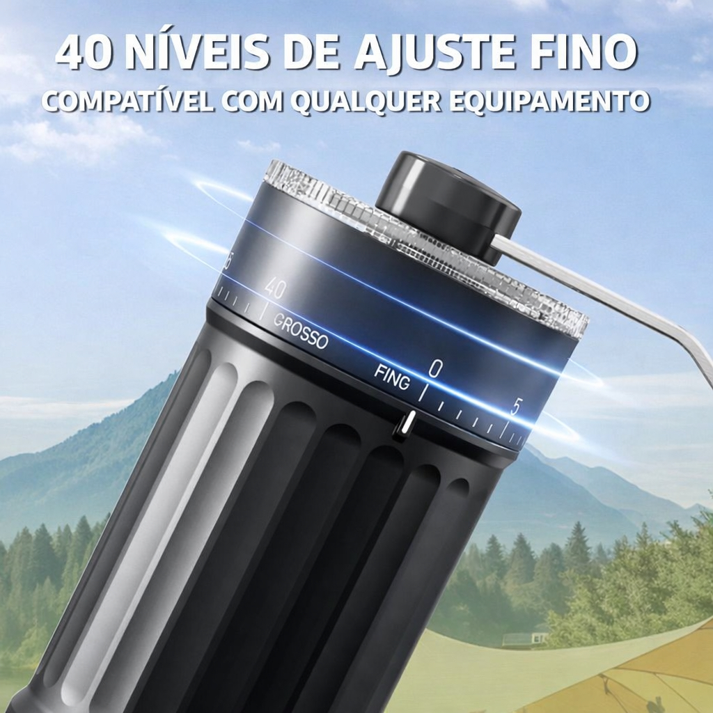 Detalhes do Moedor de Café  Manual Ajustável de Finura Aço Inoxidável Portátil para Uso Doméstico