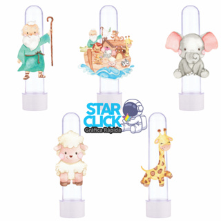 20 Tubetes + Apliques Personalizado Lembrancinha Festa Arca de Noé Aquarela em Oferta na Shopee