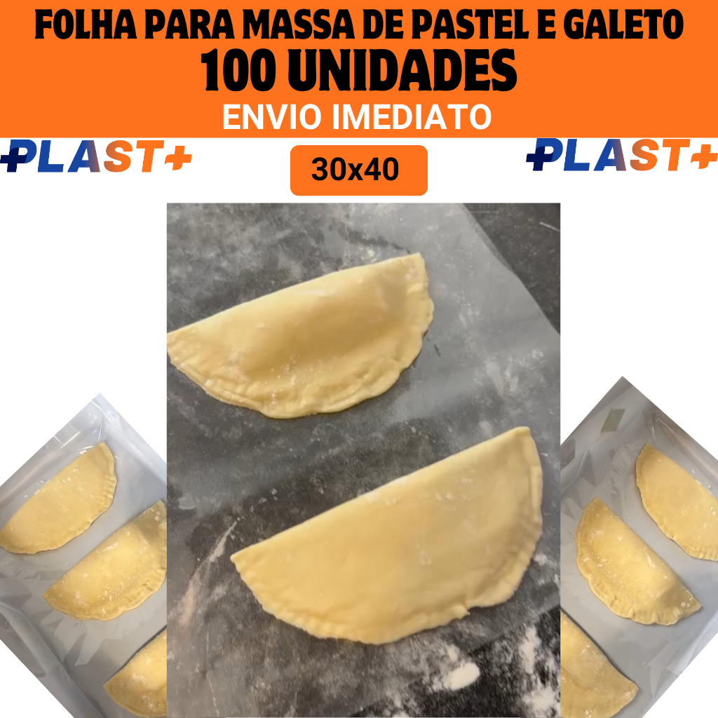 Separador de Massa de Pastel e Galeto 30x40cm 100 à 400 unidades - Folhas plásticas 30x40cm