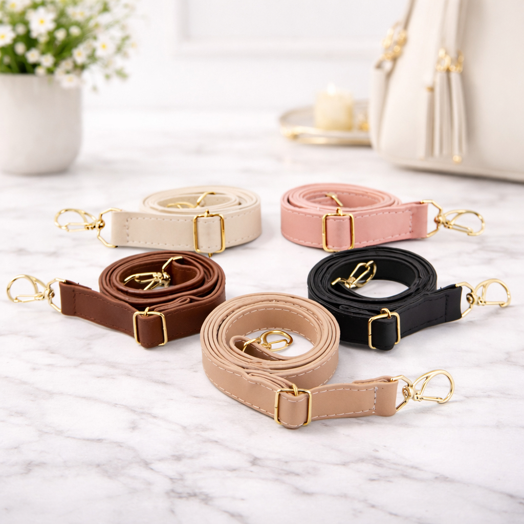 Alça Transversal Ajustável para Bolsa com Mosquetão Dourado Premium